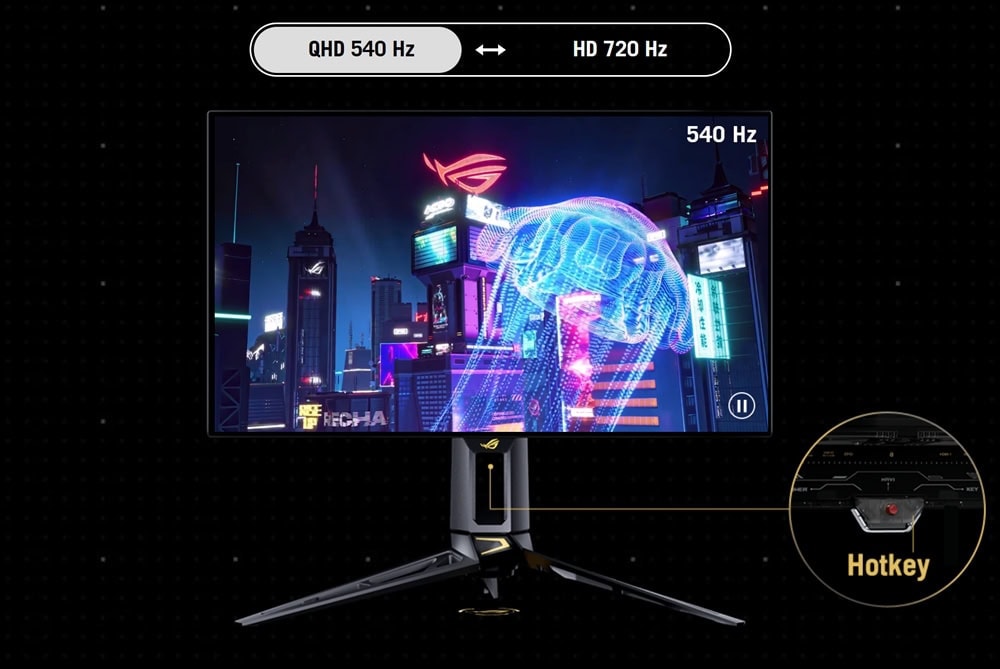 9 Asus Rog Swift Oled Pg27aqwp G Edition 20 Yil 26 5 Inc 720 Hd 540hz 2k Qhd Dual Mode 0 02ms Adaptive Sync Tandem Woled Pivot Gaming Monitor 933378