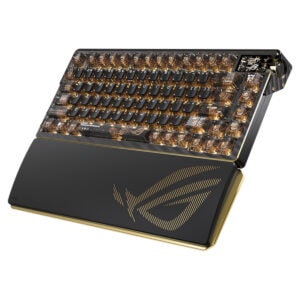 ASUS ROG Azoth Extreme Edition 20 oyun klavyesi, şeffaf anahtarlar ve aydınlatmalı tasarım ile yüksek performanslı oyun deneyimi sunar.