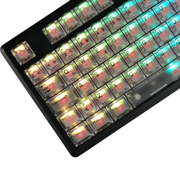 Gameraider Cherry Single Shot Pc Full Set Beyaz Seffaf Turkce Keycap Set Fc5