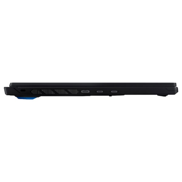 MSI CROSSHAIR 16 MAX HX dizüstü bilgisayarın yan görünümü, çeşitli bağlantı portları ve tasarımı gösteriliyor.
