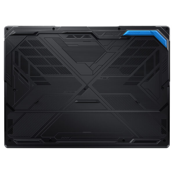 MSI CROSSHAIR A16 HX dizüstü bilgisayarın arka kapağı, dayanıklı ve şık tasarımıyla dikkat çekiyor.