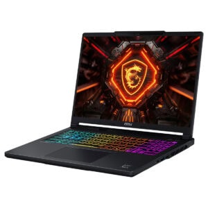 MSI CROSSHAIR A16 HX oyun dizüstü bilgisayarı, renkli RGB klavye ve yüksek performanslı ekranıyla dikkat çekiyor.