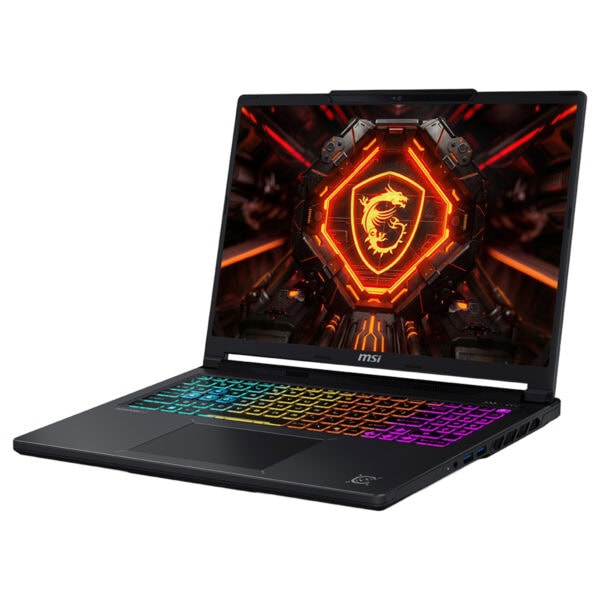 MSI CROSSHAIR A16 HX oyun dizüstü bilgisayarı, renkli RGB klavye ve yüksek performanslı ekranıyla dikkat çekiyor.
