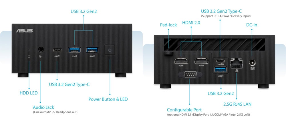 ASUS ExpertCenter PN64 ASUS ExpertCenter PN64-S5192MD Mini Bilgisayar H11