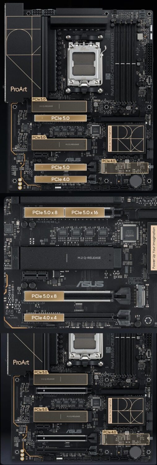 PROART B850-CREATOR WIFI NEO ASUS ProArt B850-CREATOR WIFI NEO 9000 MHz (OC) DDR5 AM5 Soket M.2 HDMI DP ATX Anakart h5
