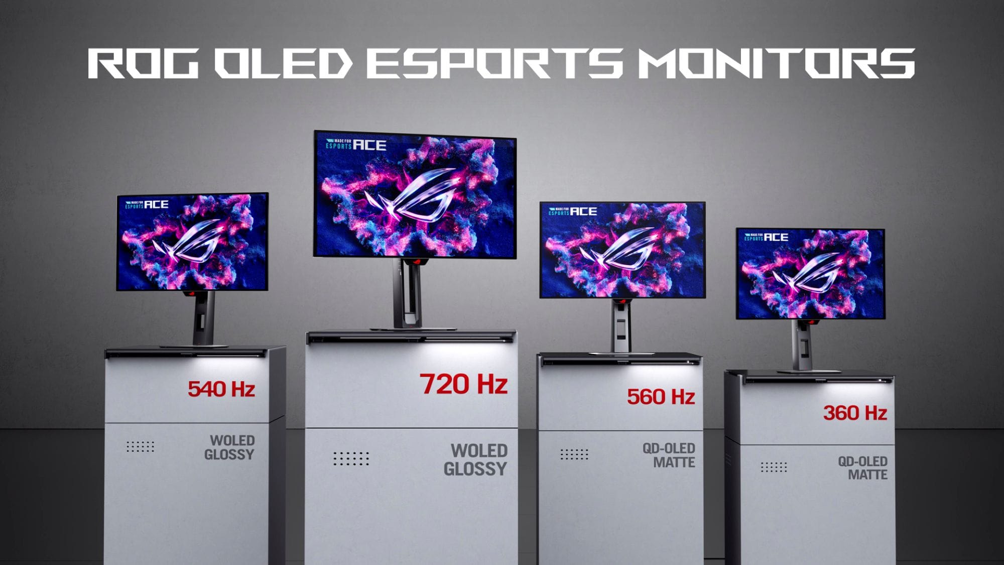 Dünyanın en hızlı OLED oyuncu monitörleri ASUS ROG Swift serisi, farklı yenileme hızlarıyla yüksek performans sunuyor.