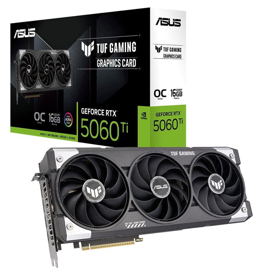 ASUS TUF Gaming GeForce RTX™ 5060 Ti 16GB GDDR7 OC Edition ASUS TUF Gaming GeForce RTX 5060 Ti OC 16GB GDDR7 128 Bit DLSS 4 Ekran Kartı h1