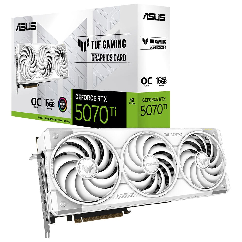 ASUS TUF Gaming GeForce RTX™ 5070 Ti 16GB GDDR7 White OC Edition ASUS TUF Gaming GeForce RTX 5070 Ti OC 16GB GDDR7 256 Bit Beyaz DLSS 4 Ekran Kartı h1