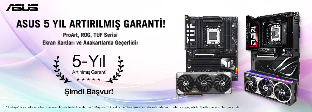 ProArt Anakart ve Monitörlerde 5 Yıl Artırılmış Garanti Kampanyası