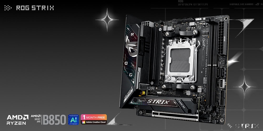 ASUS ROG Strix B850-I Gaming WiFi 8400MHz (OC) DDR5 Soket AM5 M.2 HDMI DP Mini-ITX Anakart h2