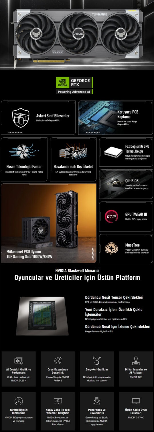 ASUS TUF Gaming GeForce RTX 5070 OC 12GB GDDR7 192 Bit DLSS 4 Ekran Kartı h2