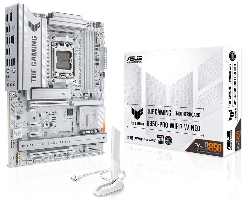 TUF GAMING B850-PRO WIFI7 W NEO ASUS TUF GAMING B850-PRO WIFI7 W NEO 9000MHz (OC) DDR5 Soket AM5 M.2 HDMI DP ATX Anakart h1