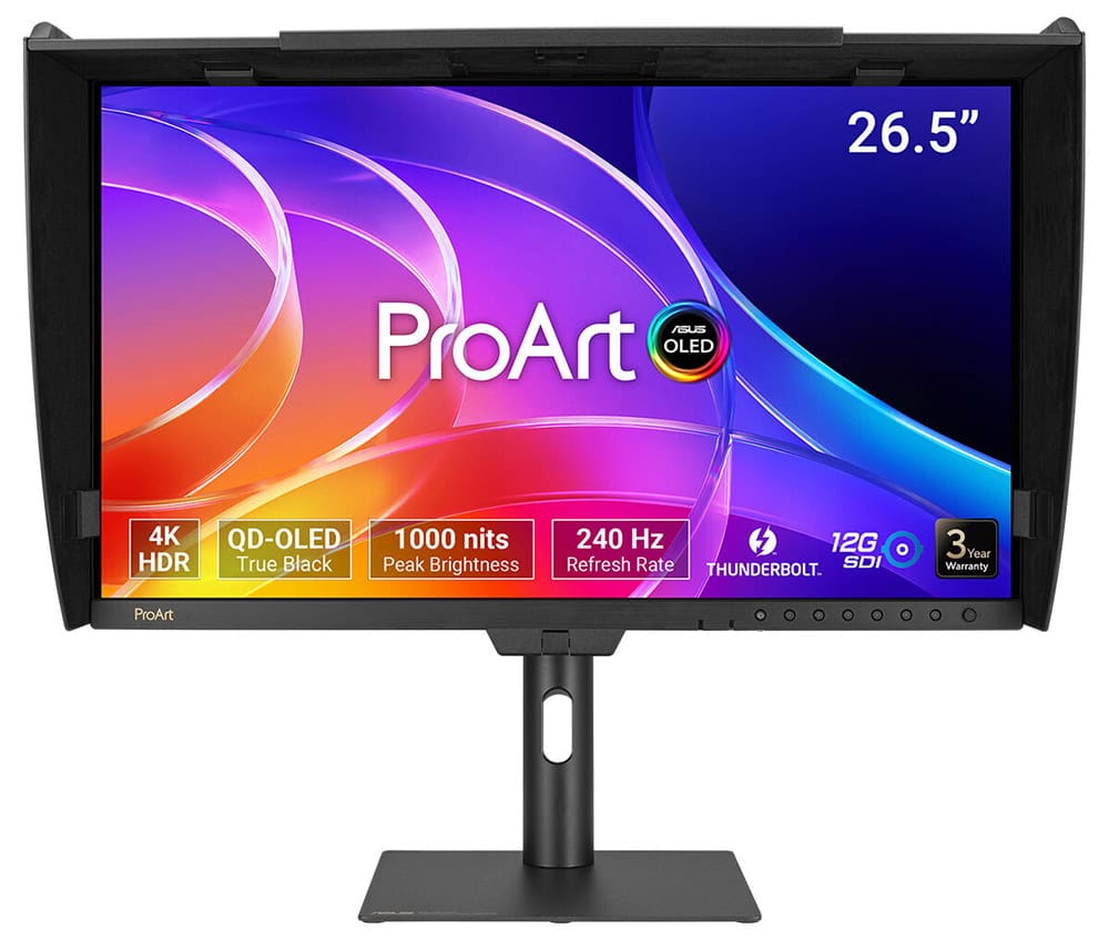 ASUS ProArt Display OLED PA27USD 26.5 inç 240Hz 0.1ms 4k UHD Adaptive Sync QD-OLED Pivot Monitör h1