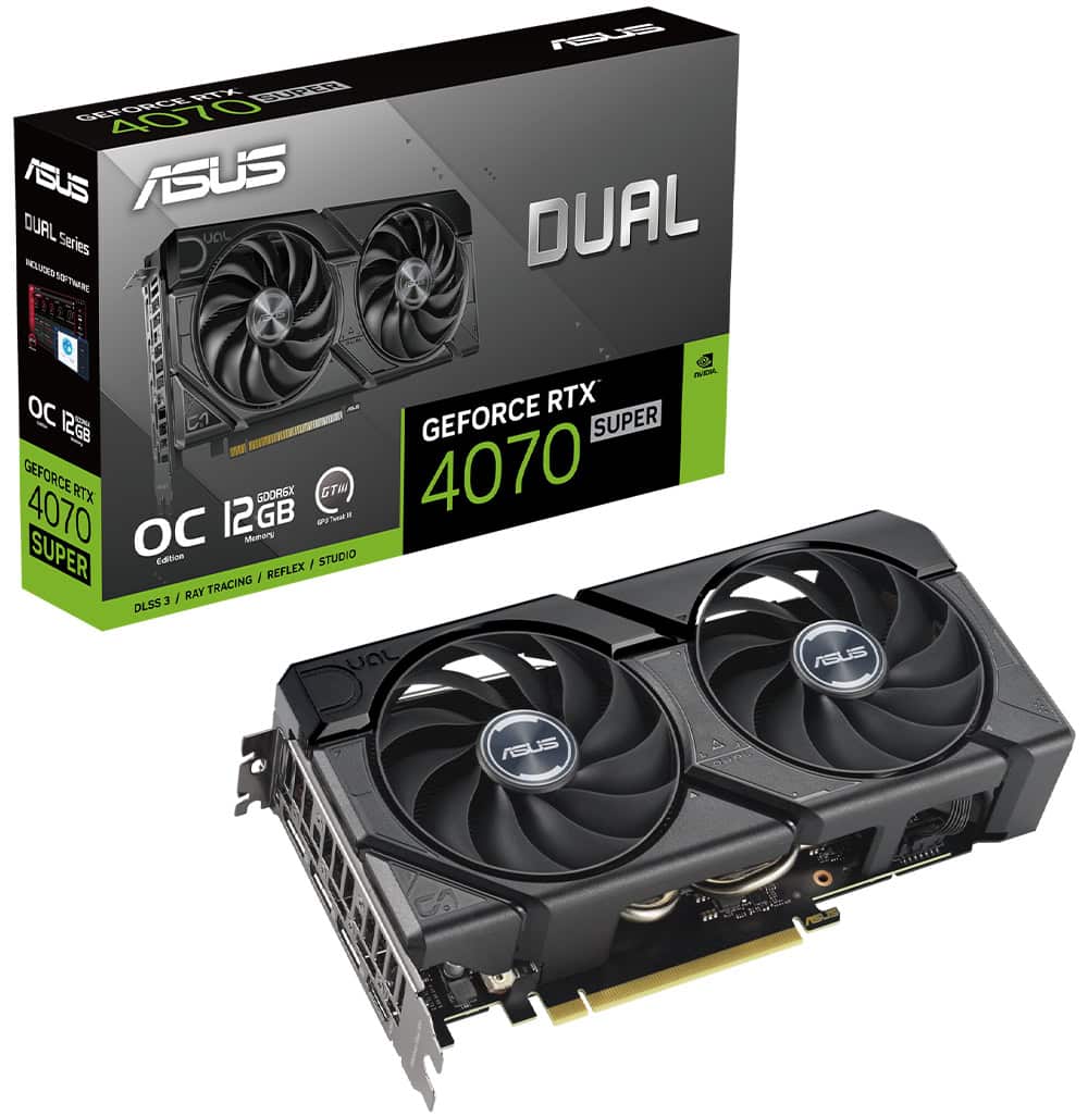ASUS DUAL GeForce RTX 4070 SUPER EVO OC 12GB Ekran Kartı yh4