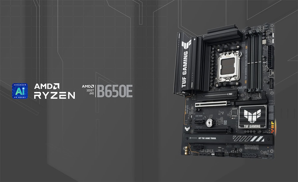 TUF GAMING B650E-PLUS WIFI ASUS TUF GAMING B650E-PLUS WIFI 8000MHz (OC) DDR5 Soket AM5 M.2 HDMI DP ATX Anakart h2