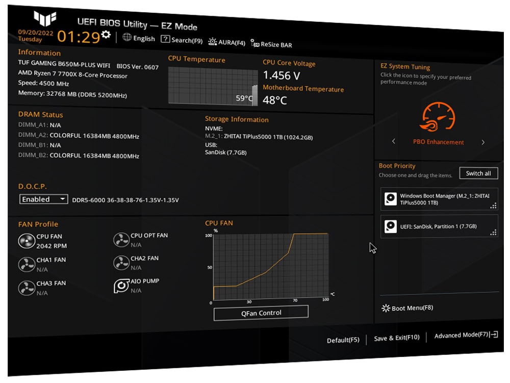 TUF GAMING B650E-PLUS WIFI ASUS TUF GAMING B650E-PLUS WIFI 8000MHz (OC) DDR5 Soket AM5 M.2 HDMI DP ATX Anakart h3