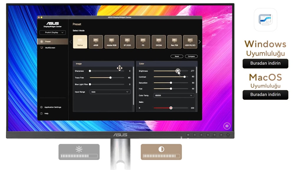 ASUS ProArt PA248QFV 24.1 inç 100Hz 5ms WUXGA Adaptive Sync IPS Pivot Monitör h13