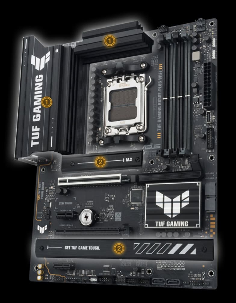 TUF GAMING B650E-PLUS WIFI ASUS TUF GAMING B650E-PLUS WIFI 8000MHz (OC) DDR5 Soket AM5 M.2 HDMI DP ATX Anakart h11