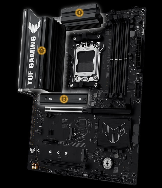 TUF GAMING B650E-E WIFI ASUS TUF GAMING B650E-E WIFI 8000MHz (OC) DDR5 Soket AM5 M.2 HDMI DP ATX Anakart h12