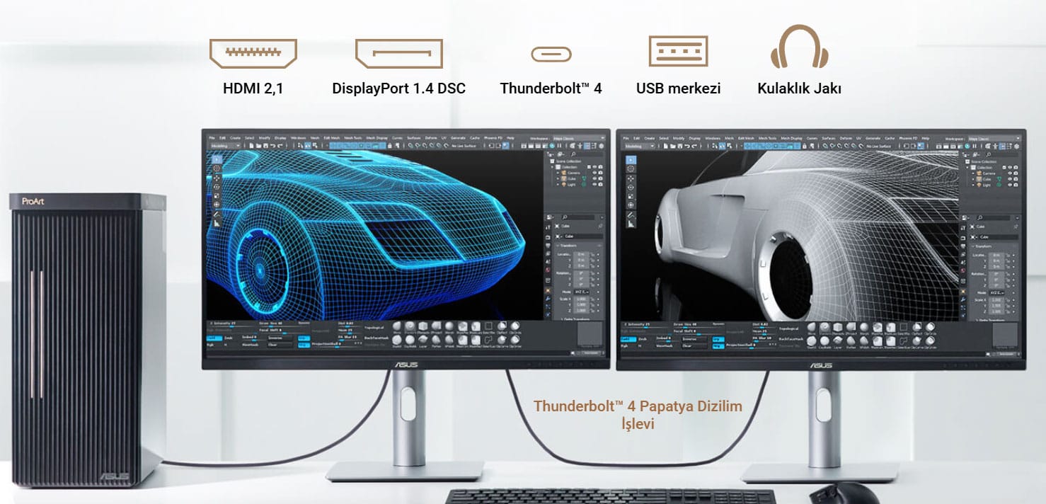 ASUS ProArt PA32QCV 31.5 inç 60Hz 5ms 6K UHD Adaptive Sync IPS Pivot Monitör h25