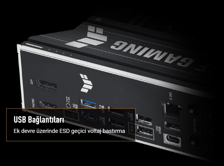 TUF GAMING B650E-E WIFI ASUS TUF GAMING B650E-E WIFI 8000MHz (OC) DDR5 Soket AM5 M.2 HDMI DP ATX Anakart h17
