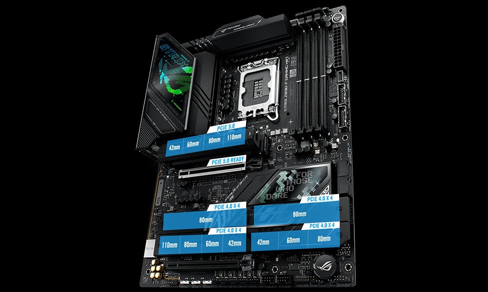 ROG Strix Z890-F Gaming WiFi asus-rog-strix-z890-f-gaming-wifi-8600mhz-oc-ddr5-soket-lga1851-m-2-hdmi-dp-atx-anakart