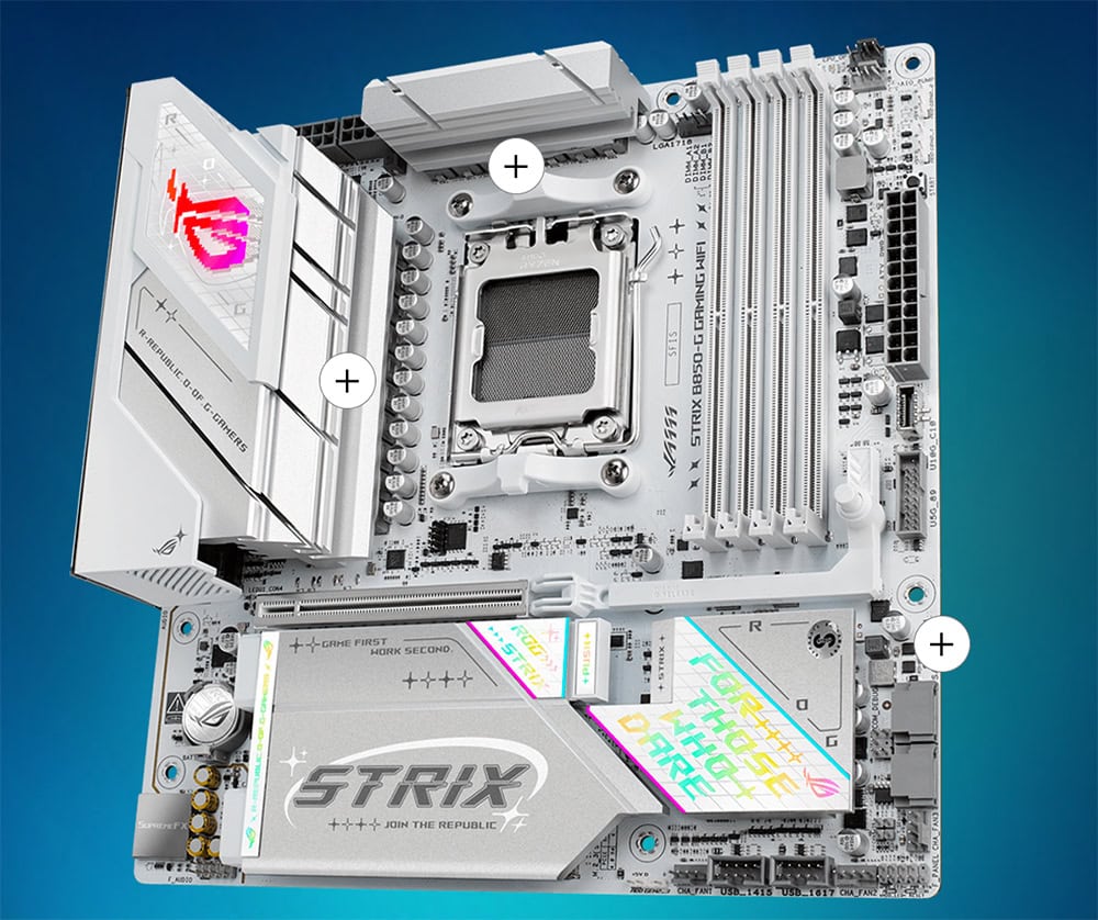 ASUS ROG STRIX B850-G GAMING WIFI 8000MHz (OC) DDR5 Soket AM5 M.2 HDMI DP mATX Anakart h9