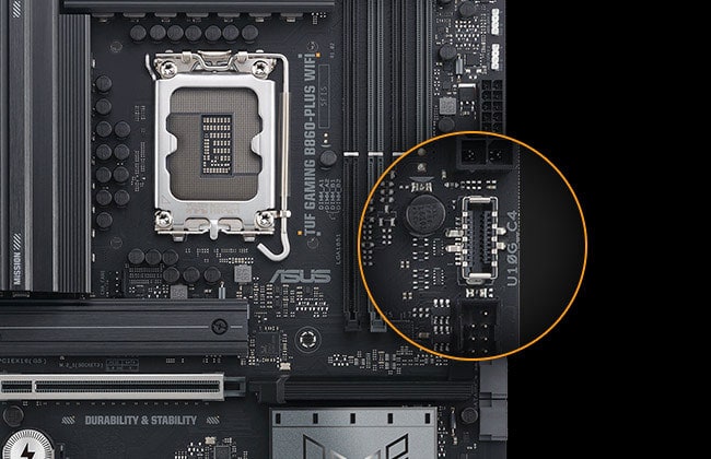 TUF GAMING B860-PLUS WIFI asus-tuf-gaming-b860-plus-wifi-8666mhz-oc-ddr5-soket-lga1851-m-2-hdmi-dp-atx-anakart