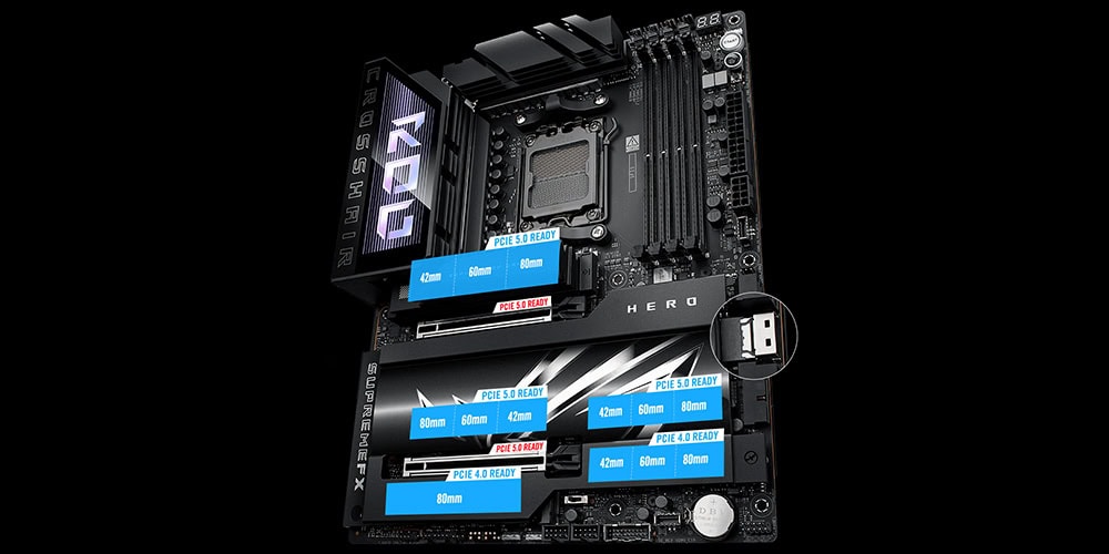 ROG Crosshair X870E Hero asus-rog-crosshair-x870e-hero-8600mhzoc-ddr5-soket-am5-m-2-hdmi-atx-anakart