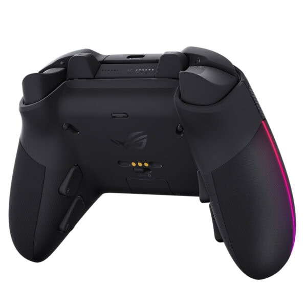 ASUS ROG Raikiri II Pro kablosuz oyun kontrolörü, ergonomik tasarım ve RGB aydınlatma ile yüksek performanslı oyun deneyimi sunar.