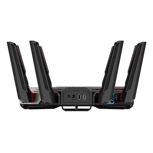 ASUS ROG Rapture GT-BN98 oyun ve yüksek hızlı internet için gelişmiş WiFi 8 AiMesh yönlendirici.