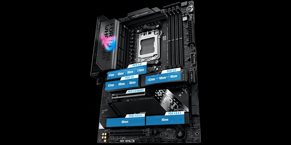 ROG Strix X870E-E Gaming WiFi asus-rog-strix-x870e-e-gaming-wifi-8400mhzoc-ddr5-soket-am5-m-2-hdmi-atx-anakart