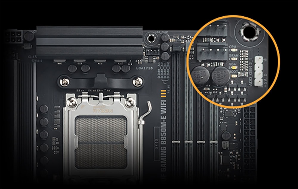 TUF GAMING B850M-E WIFI asus-tuf-gaming-b850m-e-wifi-8000mhz-oc-ddr5-soket-am5-m-2-hdmi-dp-matx-anakart