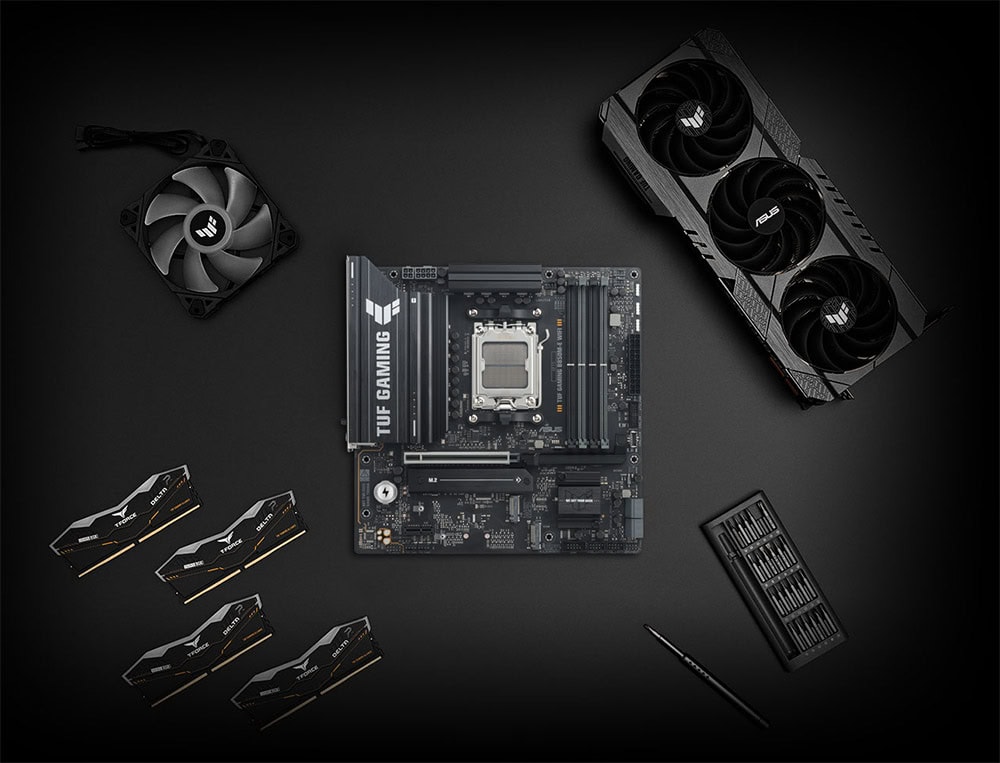 TUF GAMING B850M-E WIFI asus-tuf-gaming-b850m-e-wifi-8000mhz-oc-ddr5-soket-am5-m-2-hdmi-dp-matx-anakart