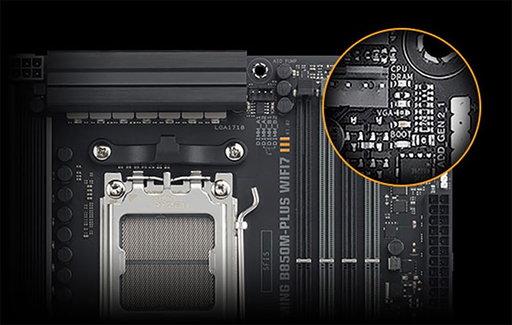 TUF GAMING B850M-PLUS WIFI7 asus-tuf-gaming-b850m-plus-wifi7-8000mhz-oc-ddr5-soket-am5-m-2-hdmi-dp-matx-anakart