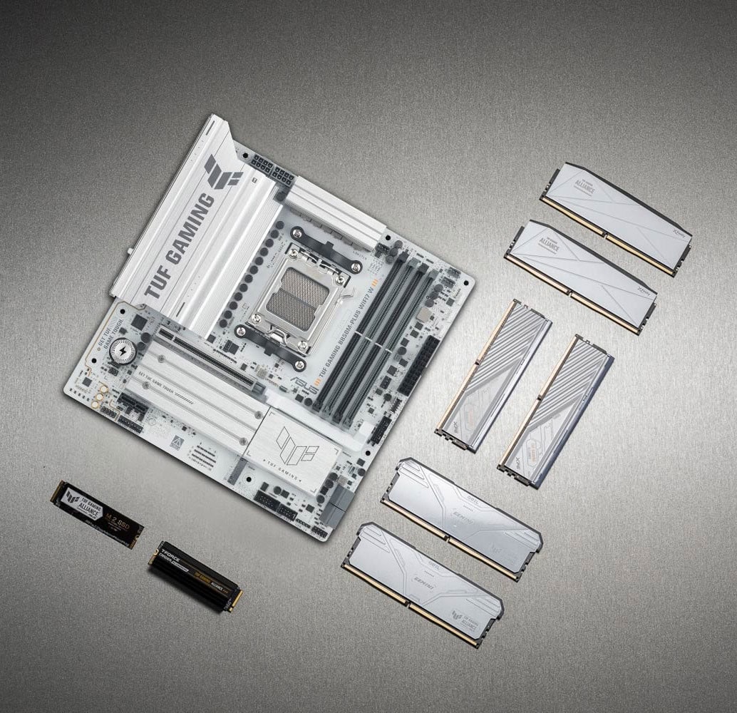 TUF GAMING B850M-PLUS WIFI7 W asus-tuf-gaming-b850m-plus-wifi7-w-8000mhz-oc-ddr5-soket-am5-m-2-hdmi-dp-matx-anakart