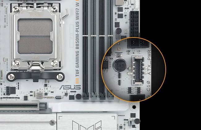 TUF GAMING B850M-PLUS WIFI7 W asus-tuf-gaming-b850m-plus-wifi7-w-8000mhz-oc-ddr5-soket-am5-m-2-hdmi-dp-matx-anakart
