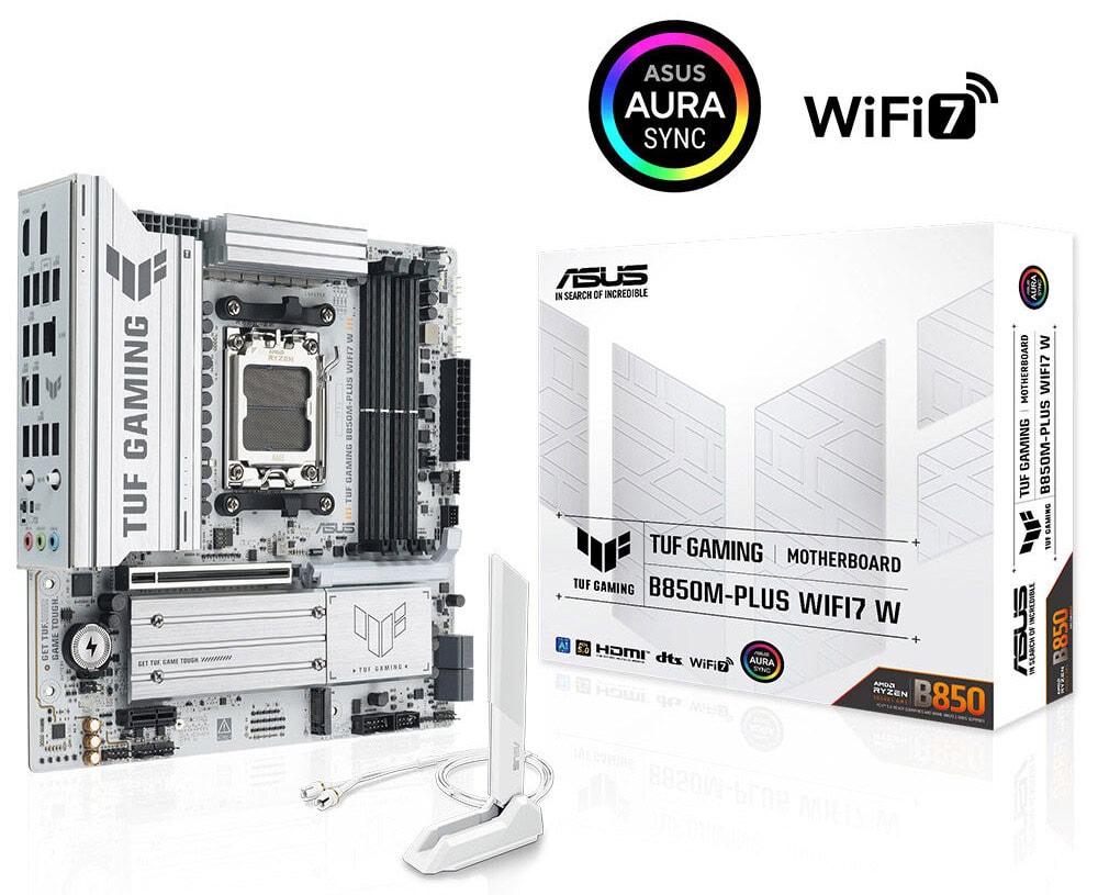 TUF GAMING B850M-PLUS WIFI7 W asus-tuf-gaming-b850m-plus-wifi7-w-8000mhz-oc-ddr5-soket-am5-m-2-hdmi-dp-matx-anakart