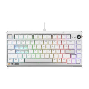 ASUS TUF Gaming K4 Beyaz manyetik switch RGB gaming klavye, hall effect teknolojisi ve hotswap özellikleriyle öne çıkıyor.