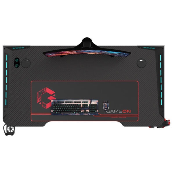 Gameon Hawksbill Rgb Aydinlatmali 120x60 Siyah Oyuncu Masasi Go Hawksbill Fc5