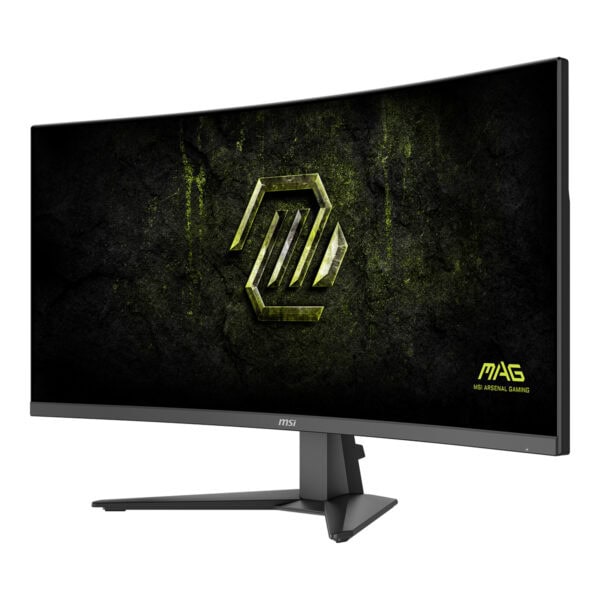 MSI MAG 346CQDF E20 34 inç kavisli gaming monitör, yüksek yenileme hızı ve geniş ekran ile oyun deneyimini artırır.