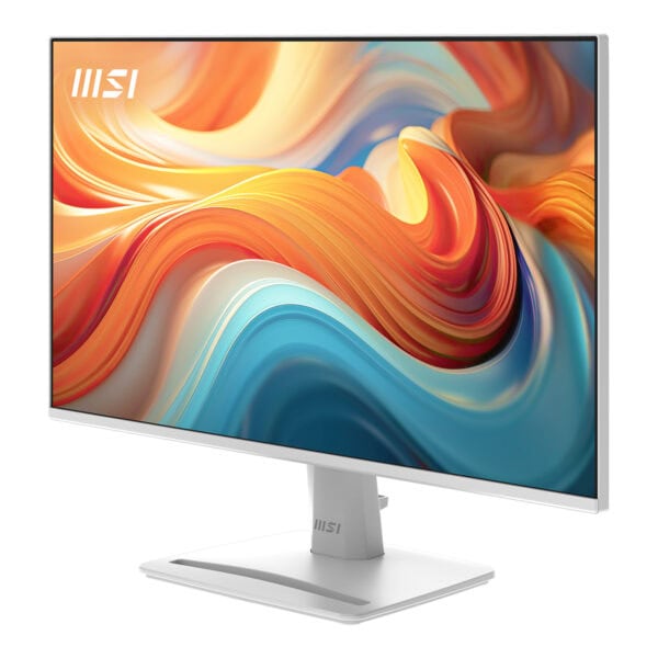 MSI PRO MP243W 23.8 inç Full HD IPS monitör, beyaz renkli, 144Hz yenileme hızı ve 1ms tepki süresi ile yüksek performans sağlar.