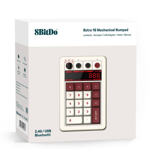 8bitdo Retro Fami Edition Kailh Box White V2 Switch Hotswap Kablosuz Mekanik 18 Tus Numpad Fc6