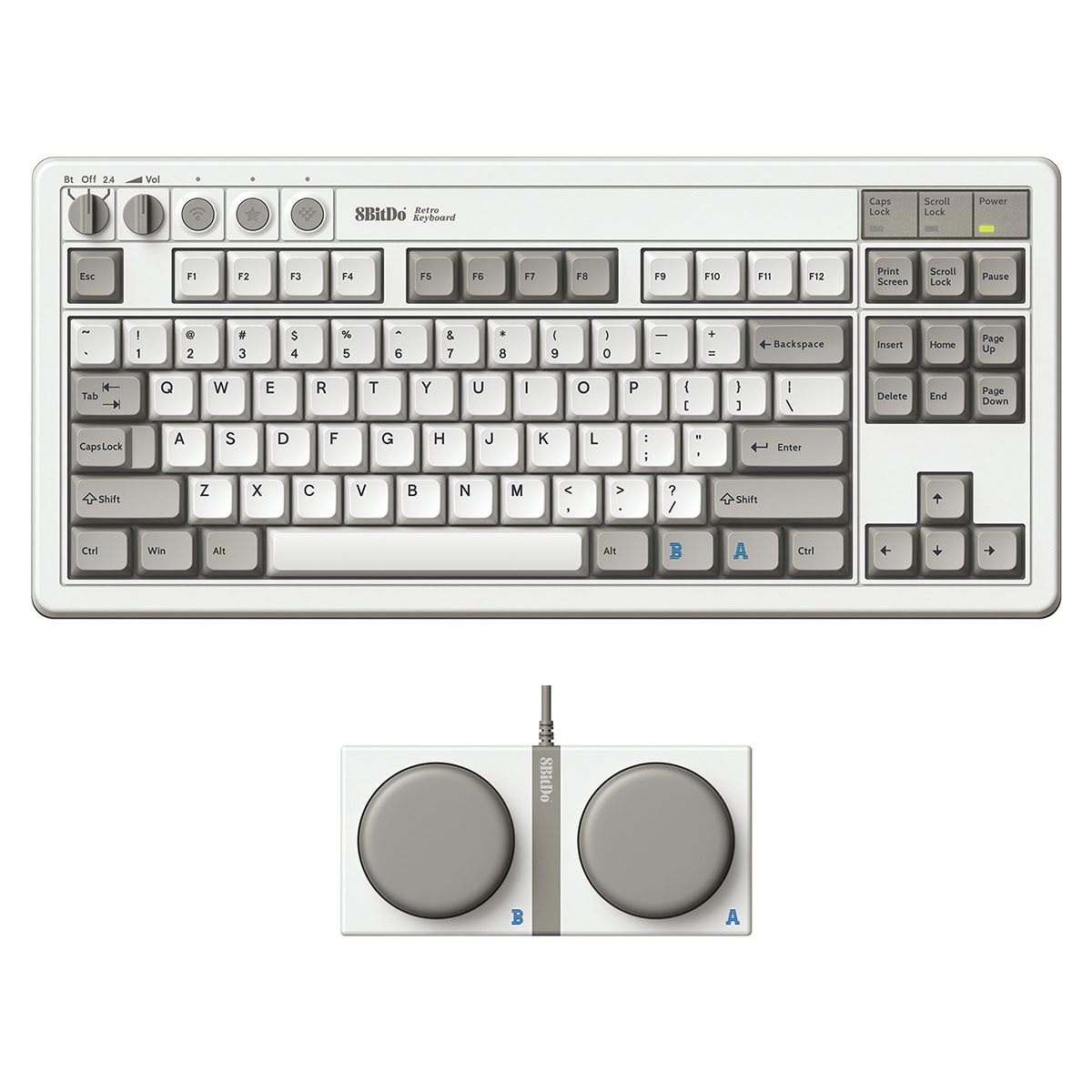 8bitdo Retro M Edition Kailh Box White V2 Switch Hotswap Kablosuz Ingilizce Mekanik Gaming Klavye Fc1