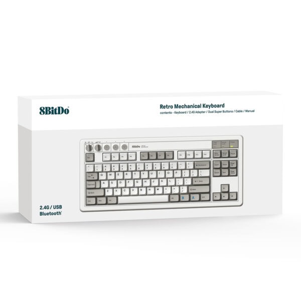 8bitdo Retro M Edition Kailh Box White V2 Switch Hotswap Kablosuz Ingilizce Mekanik Gaming Klavye Fc7