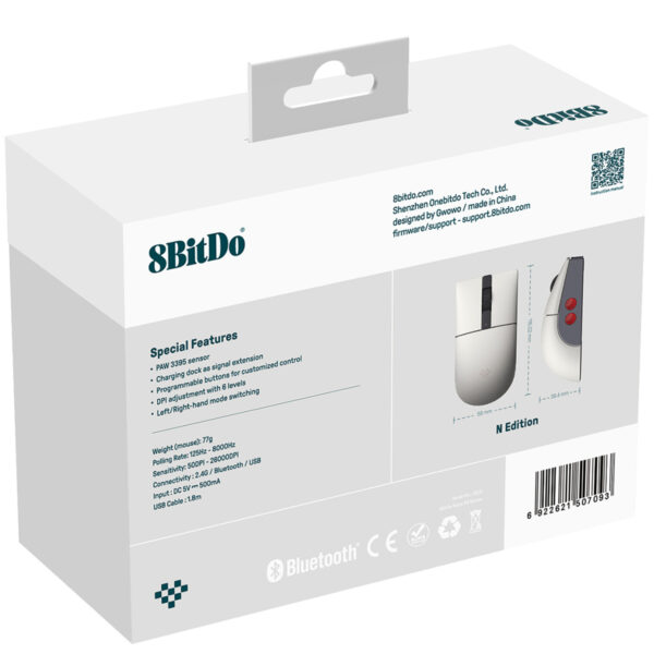 8bitdo Retro R8 N Edition Pixart 8k Hz 3395 Sensor Kablosuz Gaming Mouse Fc10