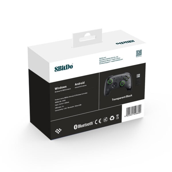 8bitdo Ultimate 2c Transparan Siyah Bluetooth Gamepad Fc10