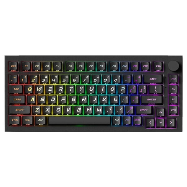 Akko 5075 V5 He Black Z Caps U Prism Manyetik Switch 8k Hz Hall Effect Hotswap Argb Kablosuz Ingilizce Gaming Klavye Fc1