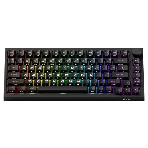 Akko 5075 V5 He Black Z Caps U Prism Manyetik Switch 8k Hz Hall Effect Hotswap Argb Kablosuz Ingilizce Gaming Klavye Fc2