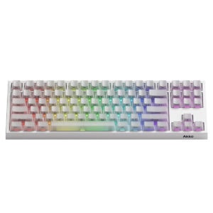 Akko 5087 V5 Tmr Glassy Carbon Fiber White Tkl Prism Manyetik Switch 8k Hz Hall Effect Hotswap Argb Kablosuz Ingilizce Gaming Klavye Fc2